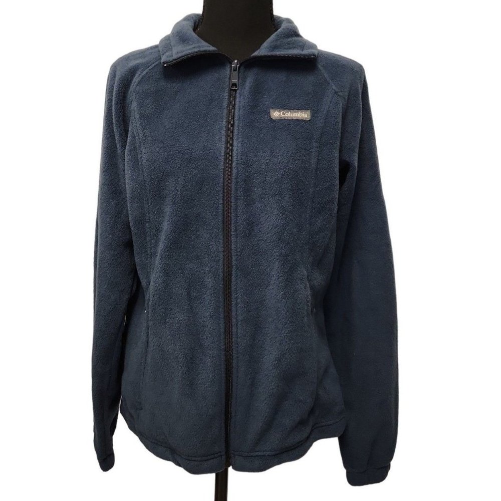 Columbia Sportswear Womens Blue Long Sleeve Full Zip Fleece Jacket Size Medium